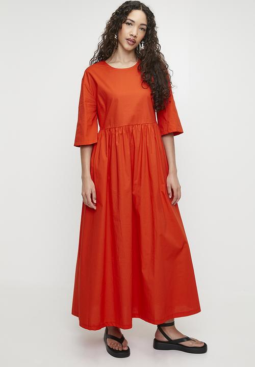 Superbalist - Babydoll Midi Dress - Orange