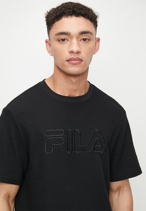 FILA - Caleb waffle T-shirt - black