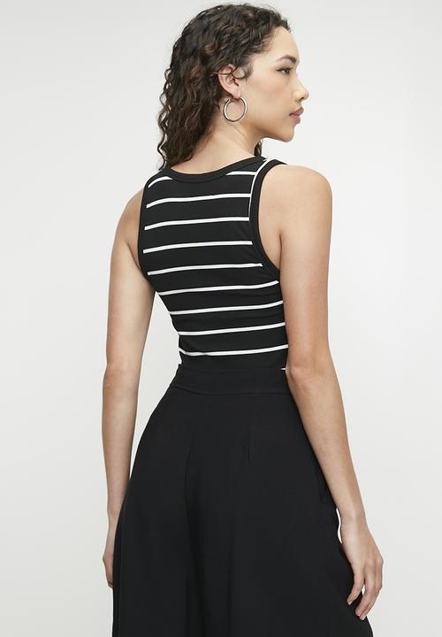Superbalist -  Stripe vest - black/white  