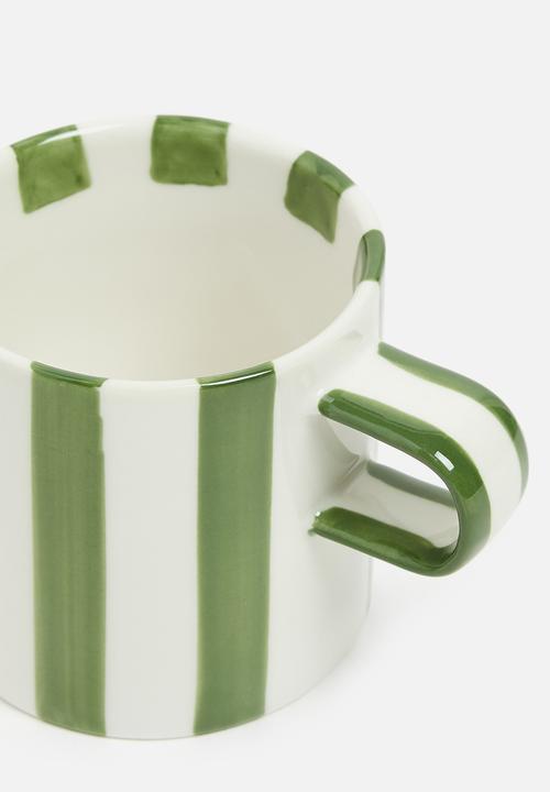 Nicolson Russell - Striped cup & Saucer - Green