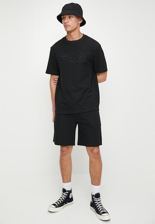 FILA - Caleb waffle shorts - black