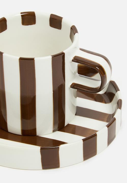 Nicolson Russell - Striped cup & Saucer - Rust