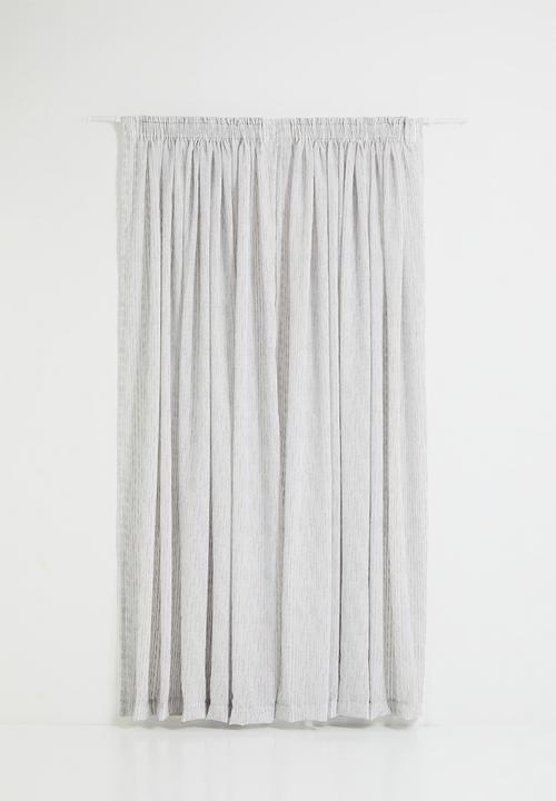 Sixth Floor - Tufted Stripe Taped Curtain - Grey
