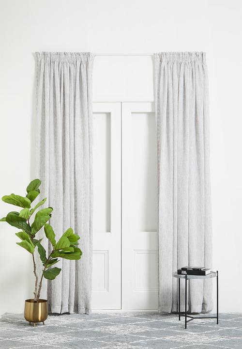 Sixth Floor - Tufted Stripe Taped Curtain - Grey
