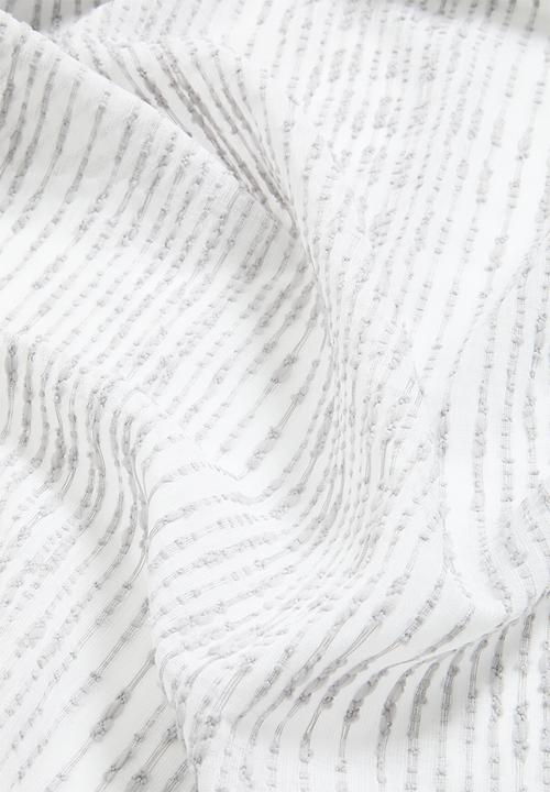 Sixth Floor - Tufted Stripe Taped Curtain - Grey