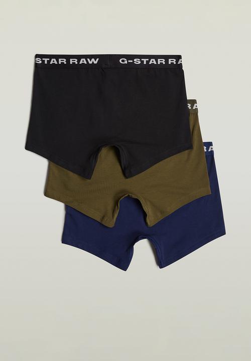 G-STAR - Boxer briefs 3 pack multiple - dk black/imperial blue/shadow olive