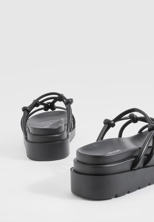 boohoo - Wide Fit Knot Detail Chunky Sliders