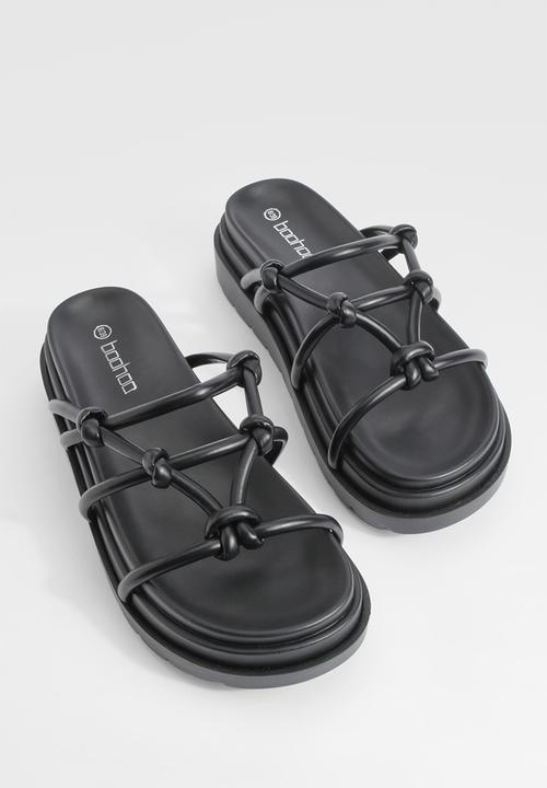 boohoo - Wide Fit Knot Detail Chunky Sliders