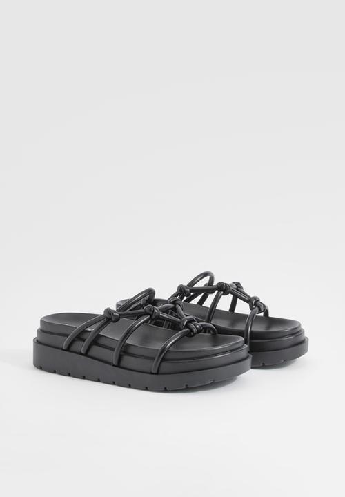 boohoo - Wide Fit Knot Detail Chunky Sliders