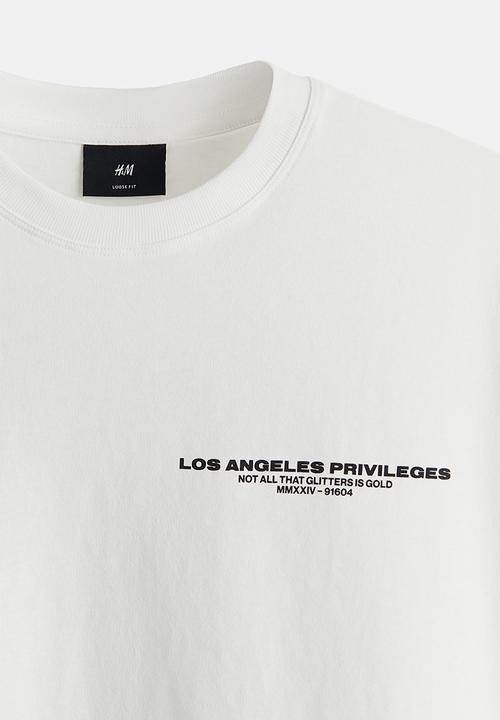 H&M - Loose fit printed t-shirt - white los angeles