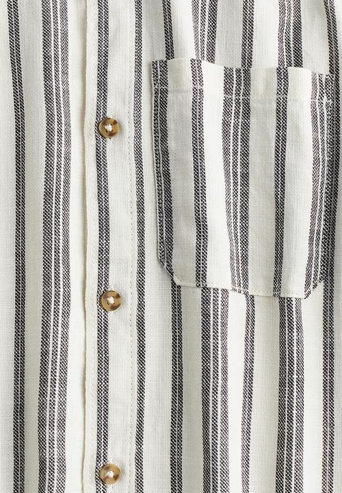 H&M - Short-sleeved cotton shirt - white striped