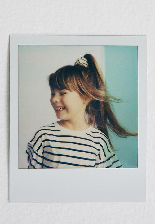 H&M - Flounce-sleeved jersey top - white striped