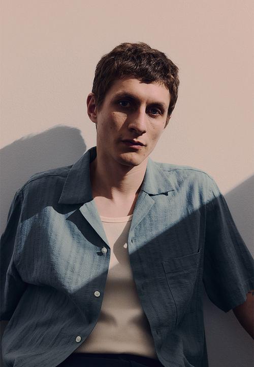H&M - Regular fit linen-blend resort shirt - turquoise