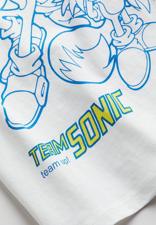 H&M - Printed cotton T-shirt - white sonic the hedgehog