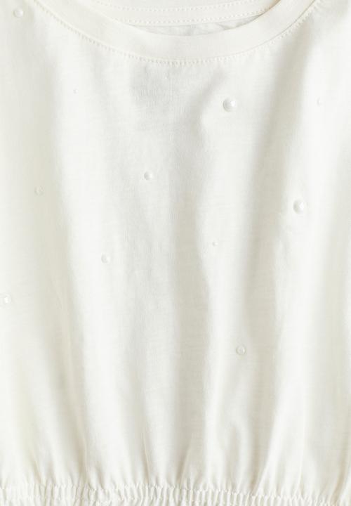 H&M - Cotton jersey peplum top - white