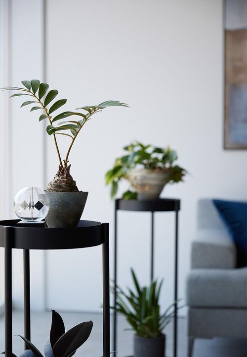 Yamazaki - 2-Tiered plant stand on casters - black