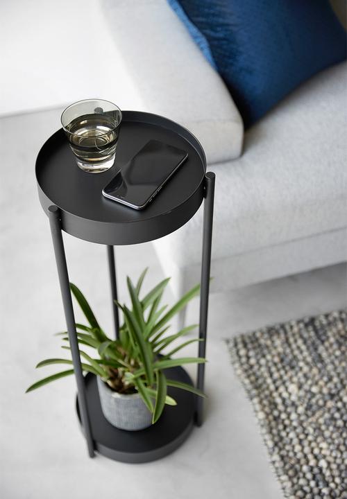 Yamazaki - 2-Tiered plant stand on casters - black