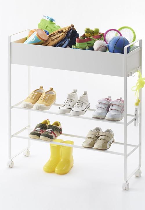 Yamazaki - Cart storage with basket - white
