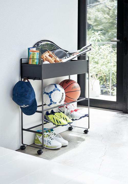 Yamazaki - Cart storage with basket - black