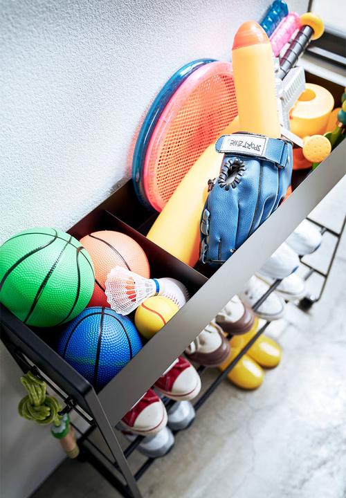 Yamazaki - Cart storage with basket - black