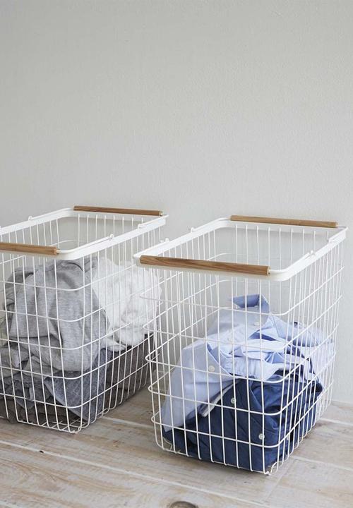 Yamazaki - Tosca medium laundry basket - white