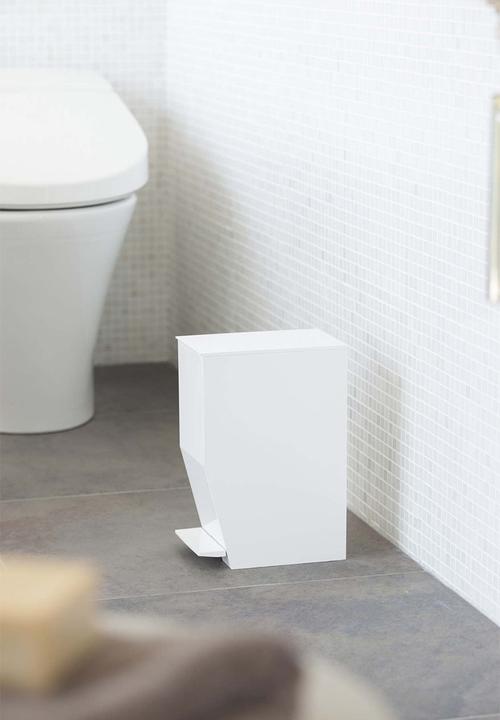 Yamazaki - Step on trash can - white