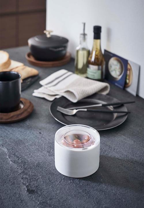Yamazaki - Small ceramic canister - white