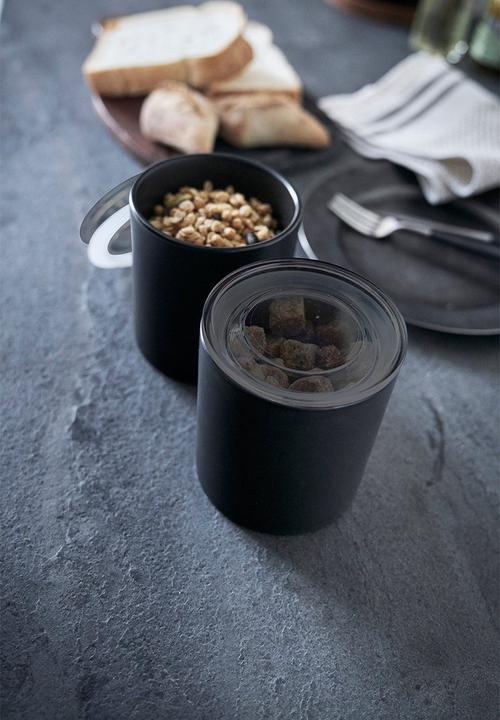 Yamazaki - large ceramic canister - black