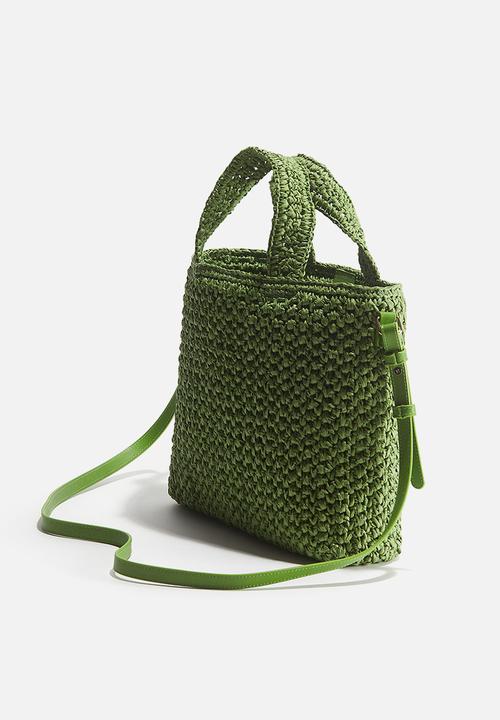H&M - Straw crossbody bag - green