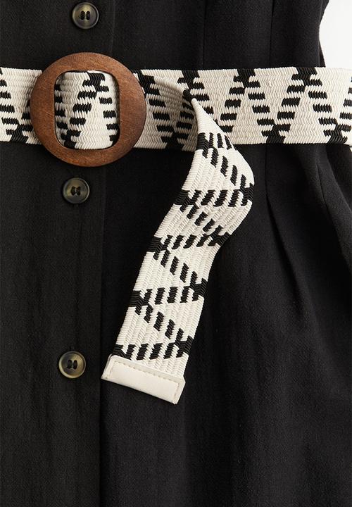 H&M - Belted shirt dress - black