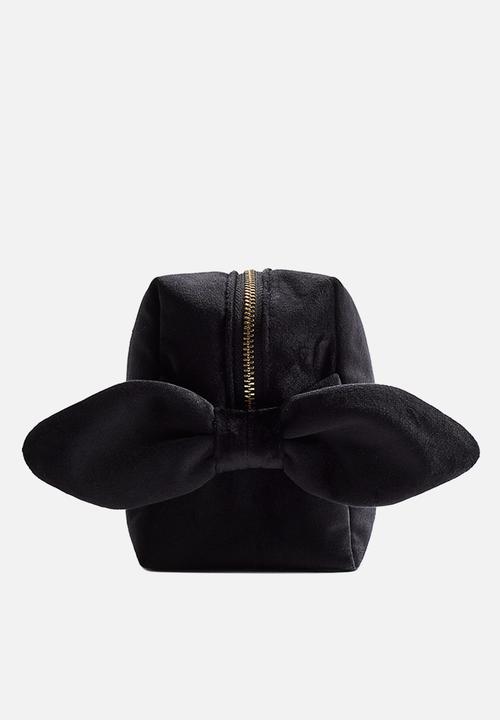 H&M - Bow-detail make-up bag - black