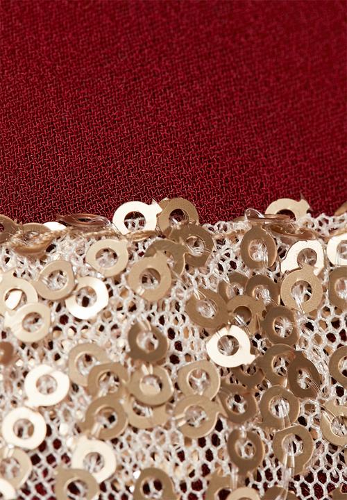 Lola May - Chiffon shirt with gold sequin panel