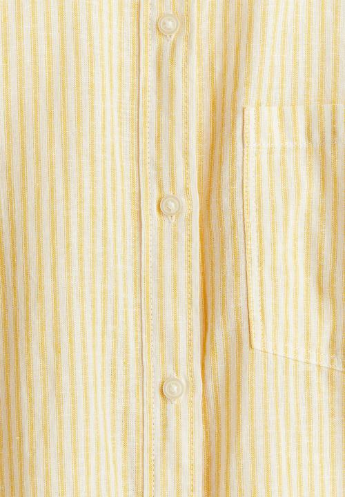 H&M - Linen-blend shirt - yellow striped