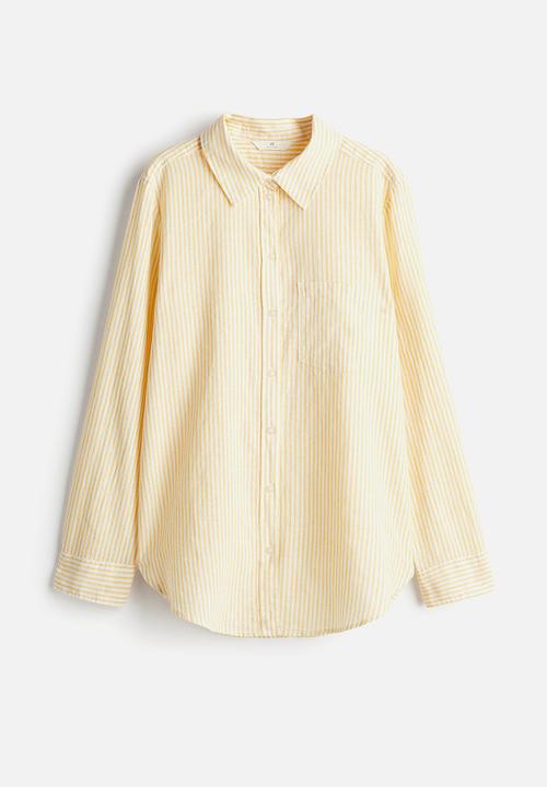 H&M - Linen-blend shirt - yellow striped