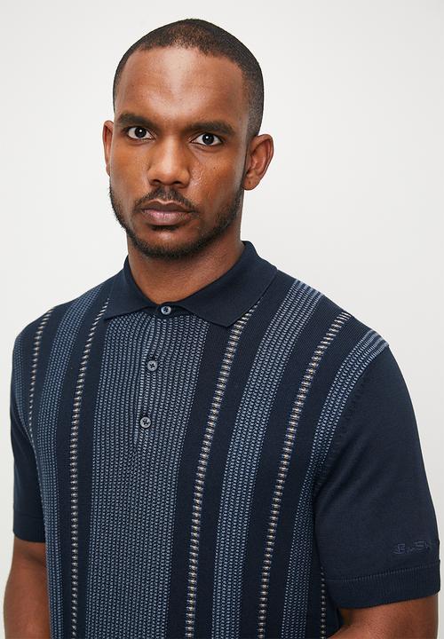 Ben Sherman - Birdseye Stripe Polo - Dark Navy