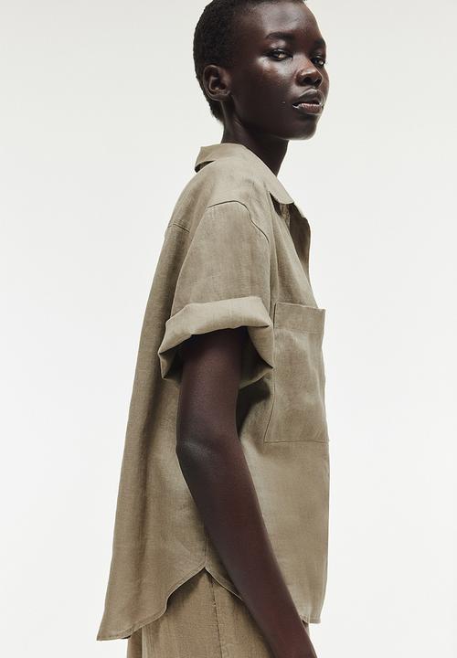 H&M - Linen shirt - dark beige