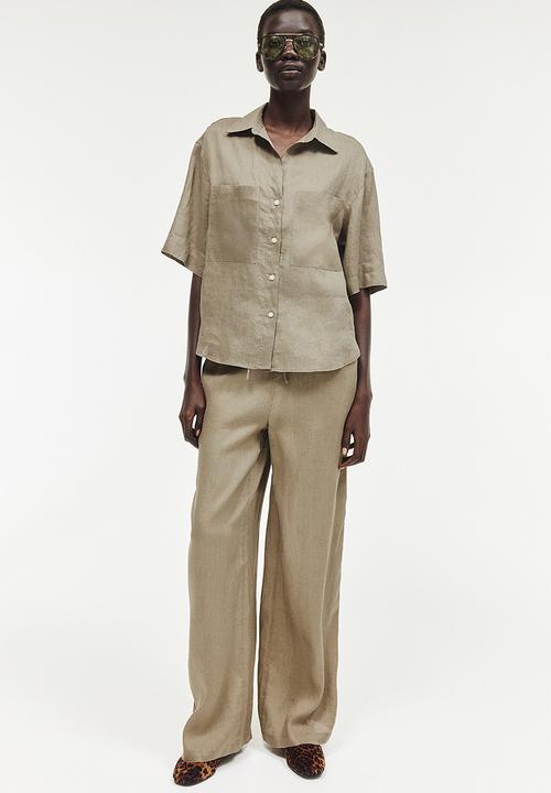 H&M - Linen shirt - dark beige