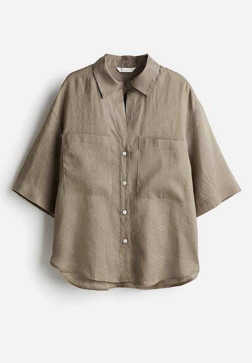 H&M - Linen shirt - dark beige