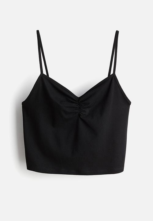 H&M - Cropped strappy top - black