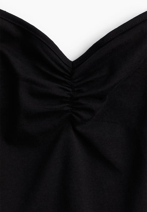 H&M - Cropped strappy top - black