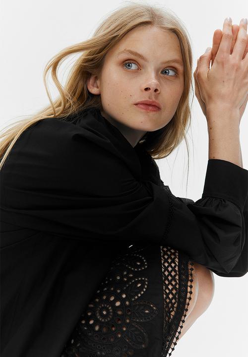 H&M - Broderie anglaise dress - black
