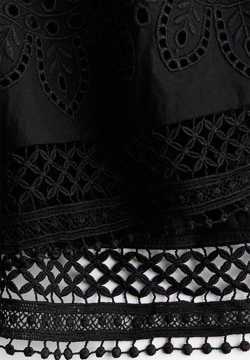 H&M - Broderie anglaise dress - black