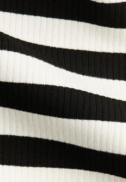H&M - Tube top - black & white