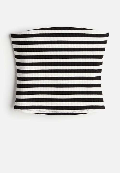 H&M - Tube top - black & white