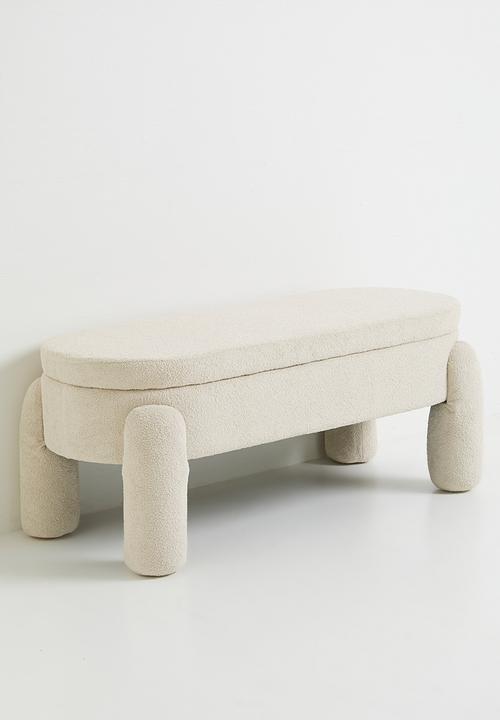 Sixth Floor - Persephone storage bench-platinum