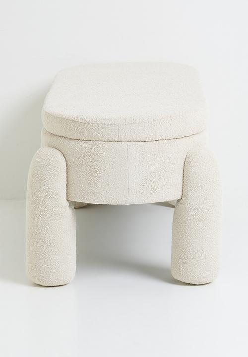 Sixth Floor - Persephone storage bench-platinum