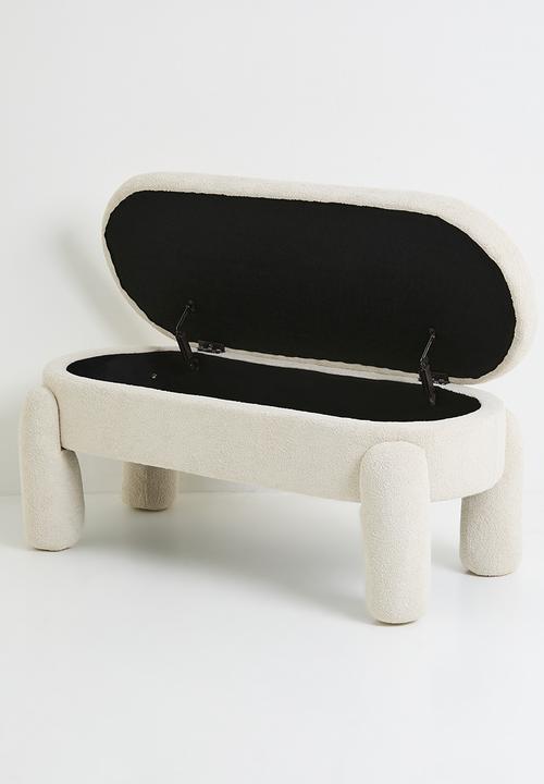 Sixth Floor - Persephone storage bench-platinum