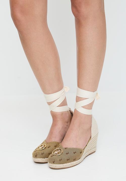 POLO - Jacquard espadrille wedge - stone