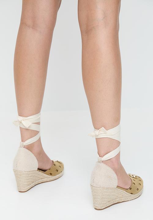 POLO - Jacquard espadrille wedge - stone
