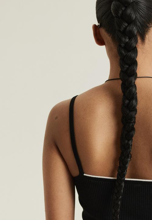 H&M - Rib-knit strappy top - black